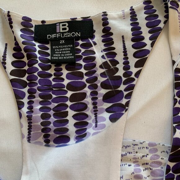 IB Diffusion 2X Purple Black and White T Tank Maxi Dress - Picture 2 of 7